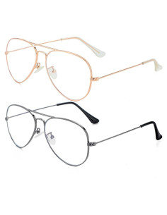 Gafas Aviador Gleyemor Anti Luz Azul Unisex 58mm