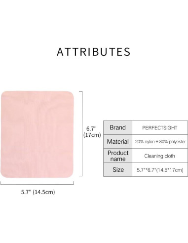 PERFECTSIGHT Paño de Microfibra Rosa 6 Piezas 14.5x17 cm