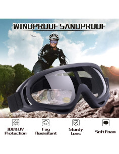 Gafas de Motocicleta LOEO 2 Piezas Antiviento y Antipolvo 2