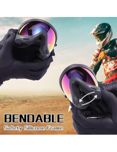 Gafas de Motocicleta LOEO 2 Piezas Antiviento y Antipolvo