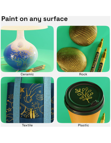 Marcadores de Pintura Acrílica Artistro 2 Unidades Dorado 0.7mm