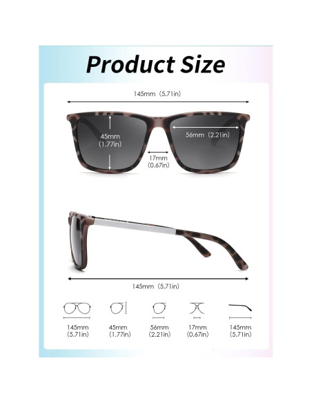 Gafas de Sol Polarizadas Jim Halo Retro Cuadradas UV 56mm Gafas de Sol Polarizadas Jim Halo Retro Cuadradas UV 56mm