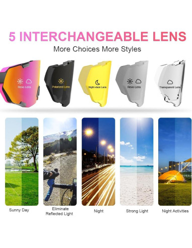 Gafas de Ciclismo X-TIGER con 5 Lentes Intercambiables UV400