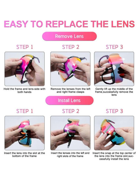 Gafas de Ciclismo X-TIGER con 5 Lentes Intercambiables UV400 Gafas de Ciclismo X-TIGER con 5 Lentes Intercambiables UV400