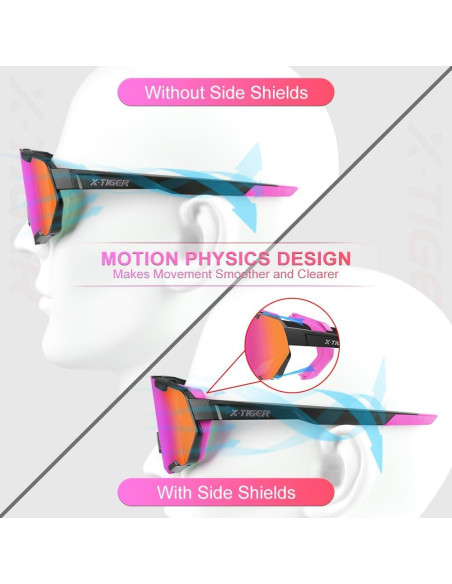 Gafas de Ciclismo X-TIGER con 5 Lentes Intercambiables UV400 Gafas de Ciclismo X-TIGER con 5 Lentes Intercambiables UV400