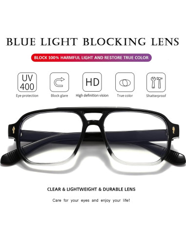 Gafas bloqueadoras luz azul PORADAY retro unisex 15.49x5.99cm