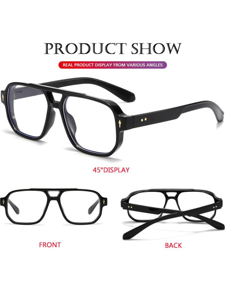 Gafas bloqueadoras luz azul PORADAY retro unisex 15.49x5.99cm Gafas bloqueadoras luz azul PORADAY retro unisex 15.49x5.99cm