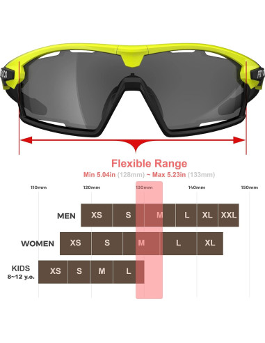 Gafas de Sol RT100 para Ciclismo Unisex Amarillo Negro