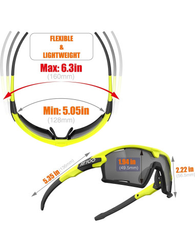 Gafas de Sol RT100 para Ciclismo Unisex Amarillo Negro