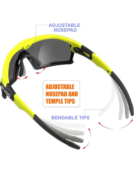 Gafas de Sol RT100 para Ciclismo Unisex Amarillo Negro