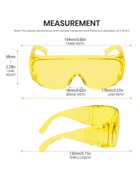 Gafas de Seguridad Calabria 1003 Fit Over Amarillo UV 100%