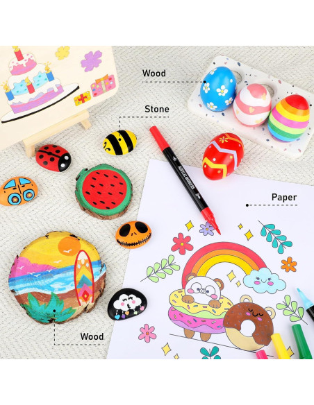 Marcadores Acrílicos Pagather 24 Colores Doble Punta