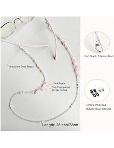 Cadena de Gafas Bead YN01 para Mujeres - Perla Rosa 2