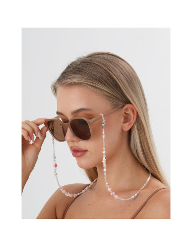 Cadena de Gafas Bead YN01 para Mujeres - Perla Rosa