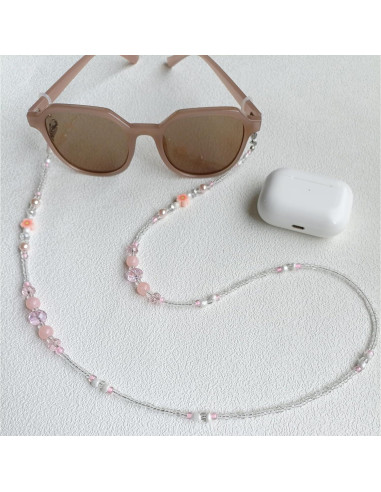 Cadena de Gafas Bead YN01 para Mujeres - Perla Rosa
