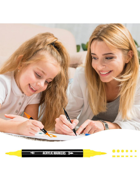 Marcadores Acrílicos Pagather 24 Colores Doble Punta