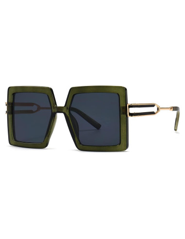 Gafas de Sol AIEYEZO Cuadradas Oversized UV400 Verde Oliva