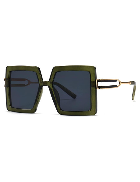 Gafas de Sol AIEYEZO Cuadradas Oversized UV400 Verde Oliva