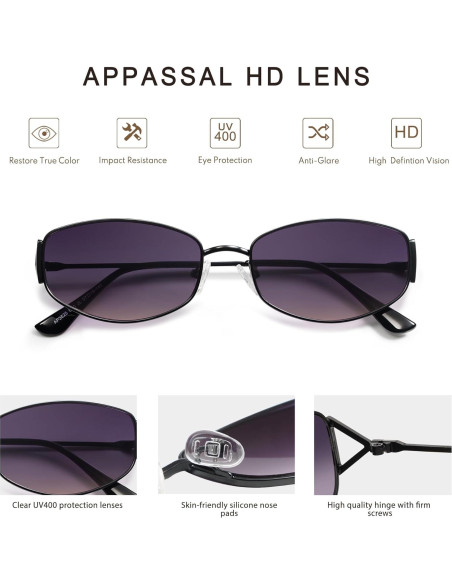 Gafas de sol ovaladas retro AP3625 UV400 unisex metal Gafas de sol ovaladas retro AP3625 UV400 unisex metal