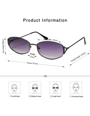 Gafas de sol ovaladas retro AP3625 UV400 unisex metal