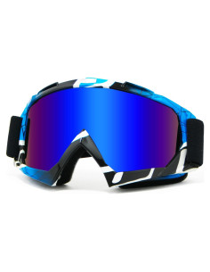 Gafas de Motocross CoPvner Marco Negro Azul Lente Azul