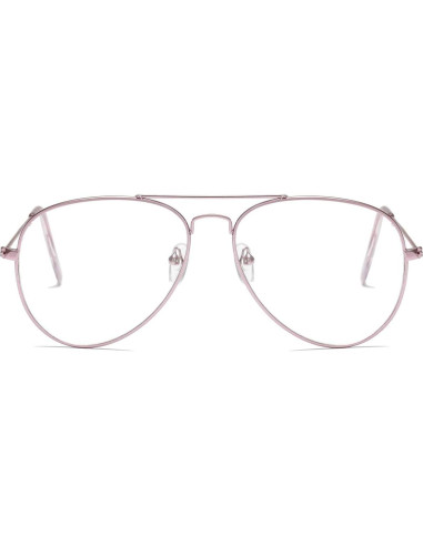 Gafas de Aviador Rosa Metal Lente UV400 Clásicas