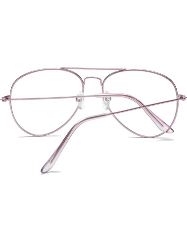 Gafas de Aviador Rosa Metal Lente UV400 Clásicas
