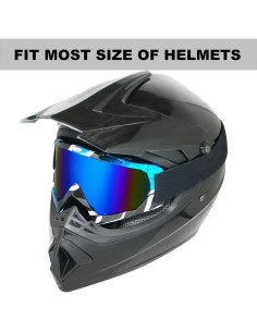 Gafas de Motocross CoPvner Marco Negro Azul Lente Azul 2