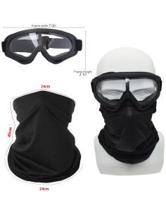 Gafas de Motocicleta LJDJ 2 Paquetes + 2 Máscaras 2