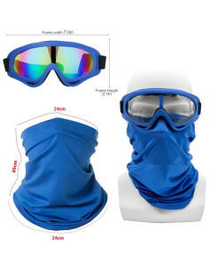 Gafas de Motocicleta LJDJ 2 Paquetes con 2 Máscaras 2