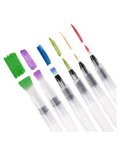 Rotuladores de Acuarela Mr. Pen 6 Pcs Puntas Puntiagudas y Planas