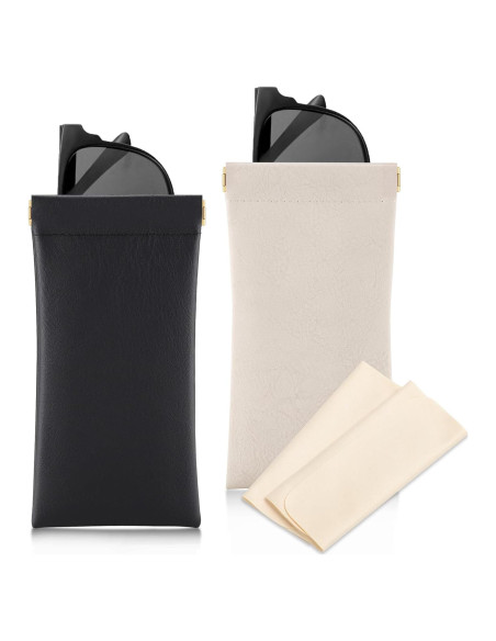 Estuche para Gafas Sightor 2 Pcs Cuero Suave Impermeable