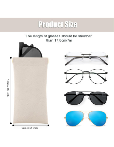 Estuche para Gafas Sightor 2 Pcs Cuero Suave Impermeable