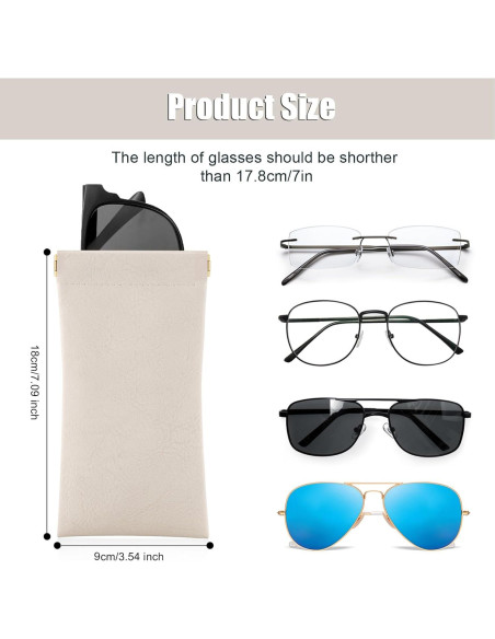 Estuche para Gafas Sightor 2 Pcs Cuero Suave Impermeable