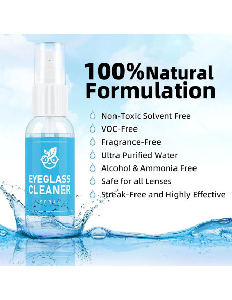 Kit de limpieza de gafas Edglete con spray y paño