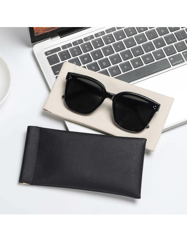 Estuche para Gafas Sightor 2 Pcs Cuero Suave Impermeable