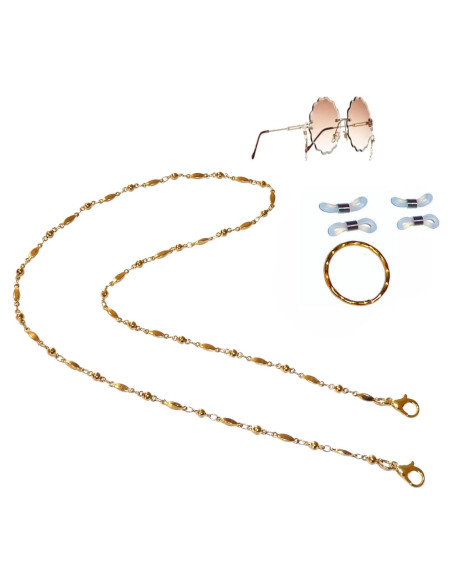 Cadena de Perlas Hidden Hollow Soporte Gafas Acero Inoxidable 71cm