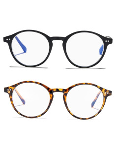 Gafas Vintage Bloqueo Luz Azul HJSTES Unisex 52mm 2 Paquete