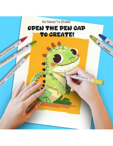 24 Marcadores de Pintura Acrílica Coogert Doble Punta 1-5mm