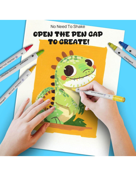 24 Marcadores de Pintura Acrílica Coogert Doble Punta 1-5mm