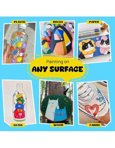 24 Marcadores de Pintura Acrílica Coogert Doble Punta 1-5mm