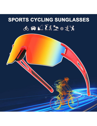 Gafas de Ciclismo WANWAN UV400 Espejadas Adulto Unisex