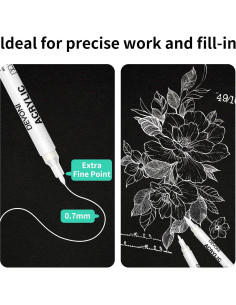Bolígrafos de Pintura Acrílica Blanca DEYONI 0.7mm - 2 Pcs 2