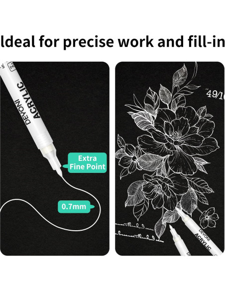 Bolígrafos de Pintura Acrílica Blanca DEYONI 0.7mm - 2 Pcs