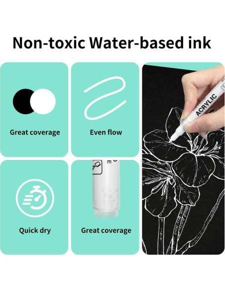 Bolígrafos de Pintura Acrílica Blanca DEYONI 0.7mm - 2 Pcs