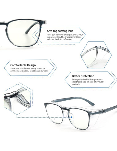 Gafas de Seguridad Outray Antivaho y Antiluz Azul