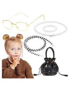 Disfraz de Anciana 5 Piezas con Gafas y Accesorios