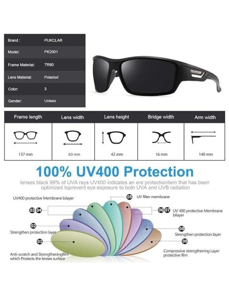 Gafas de sol PUKCLAR polarizadas para hombres y mujeres