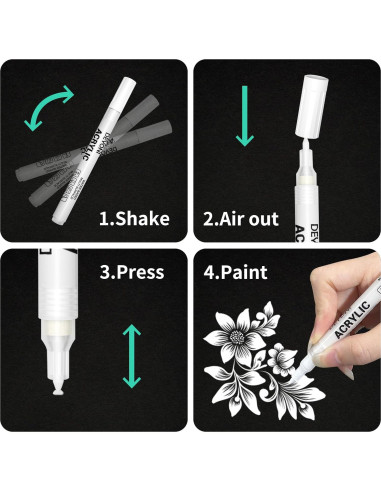 Bolígrafos de Pintura Acrílica Blanca DEYONI 0.7mm - 2 Pcs