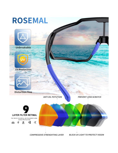 Gafas de sol deportivas Rosemal 7259 polarizadas UV400